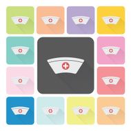 Nurse hat Icon color set vector illustration