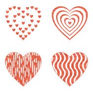 Valentine heart with patterns set N2