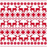 Christmas traditional pattern with deers vector