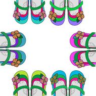 The frame consists of pieces children&#039;s shoes girls&#039;