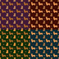 corgi dog seamless pattern vector background