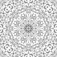 Seamless Outline Floral Pattern N9