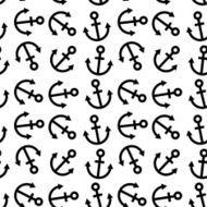 Seamless background sea anchors black and white background vector N2