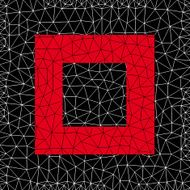 Abstract Design Red Square Vector