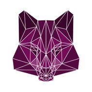 polygonal abstract wolf isolated on a white background