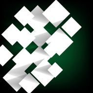 Paper square banner on green background