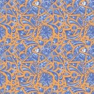 Creative orange and blue tribal pattern