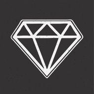 Diamond hand drawn old school tattoo