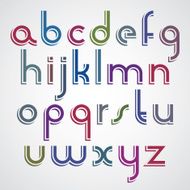 Colorful cartoon slim font rounded lower case letters N2