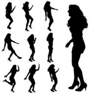 Vector silhouette of a woman N789