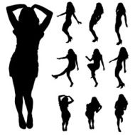 Vector silhouette of a woman N790