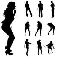 Vector silhouette of a woman N792