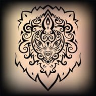 Lion head Ethnic pattern N2