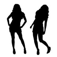 Vector silhouette of a woman N806
