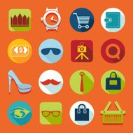 Set of fashion flat icons N119