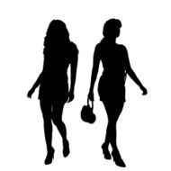 Vector silhouette of a woman N819