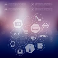 fashion infographic with unfocused background N102