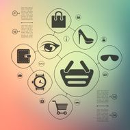 fashion infographic with unfocused background N103