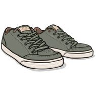 Vector Cartoon Khaki Skaters Shoes