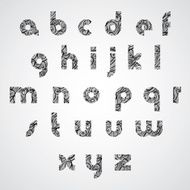 Pattern black fashionable font lower case letters N2
