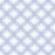 Seamless white quilted background with pearl pins