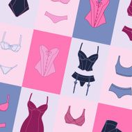Fashion lingerie background design with female underwear N2