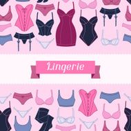 Fashion lingerie seamless pattern with female underwear N2