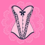 Fashion female lingerie with vintage lace ornament