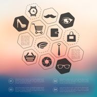 fashion infographic with unfocused background N107