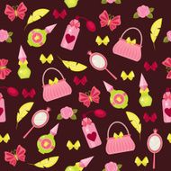 Princess fashion accessories seamless pattern