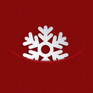 Vector modern snowflakes on red knitted