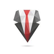 Suit with tie abstract isolated on a white backgrounds N2
