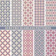 set of 10 retro seamless patterns N8