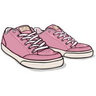 Vector Cartoon Pink Skaters Shoes