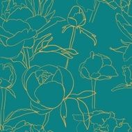 Seamless floral background with peonies N9