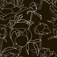 Seamless floral background with peonies N10