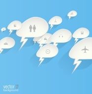 Abstract 3D Design with Speech bubble