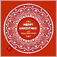 Beautiful Christmas lace ornament with a knitted background N3