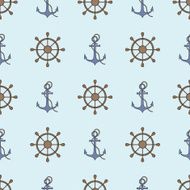 vector pattern with anchor and helm