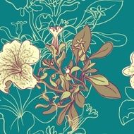 Seamless floral background with peonies N12