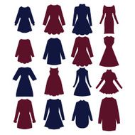 Silhouettes of beautiful women-dress