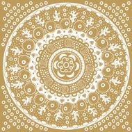 Monochromatic ethnic round ornament Abstract pattern Circle background