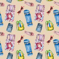 Seamless pattern with summer clothes N2