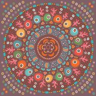 Round abstract pattern Ornamental background with nature element