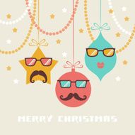 Christmas card with cute decoratiun