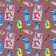 Seamless pattern with summer clothes N3