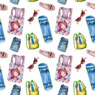 Seamless pattern with summer clothes N4