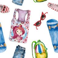 Seamless pattern with summer clothes N7