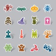 Halloween Element Color Icon Label