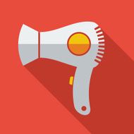 Modern flat design concept icon electric Hair dryer Vector illu